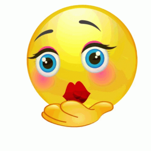 Uśmiechnięta emotikonka przesyła buziaka